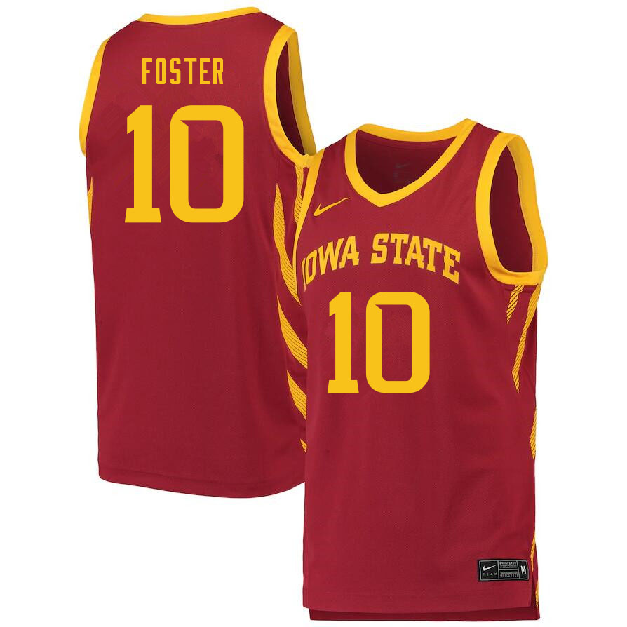 Men #10 Xavier Foster Iowa State Cyclones College Basketball Jerseys Sale-Cardinal